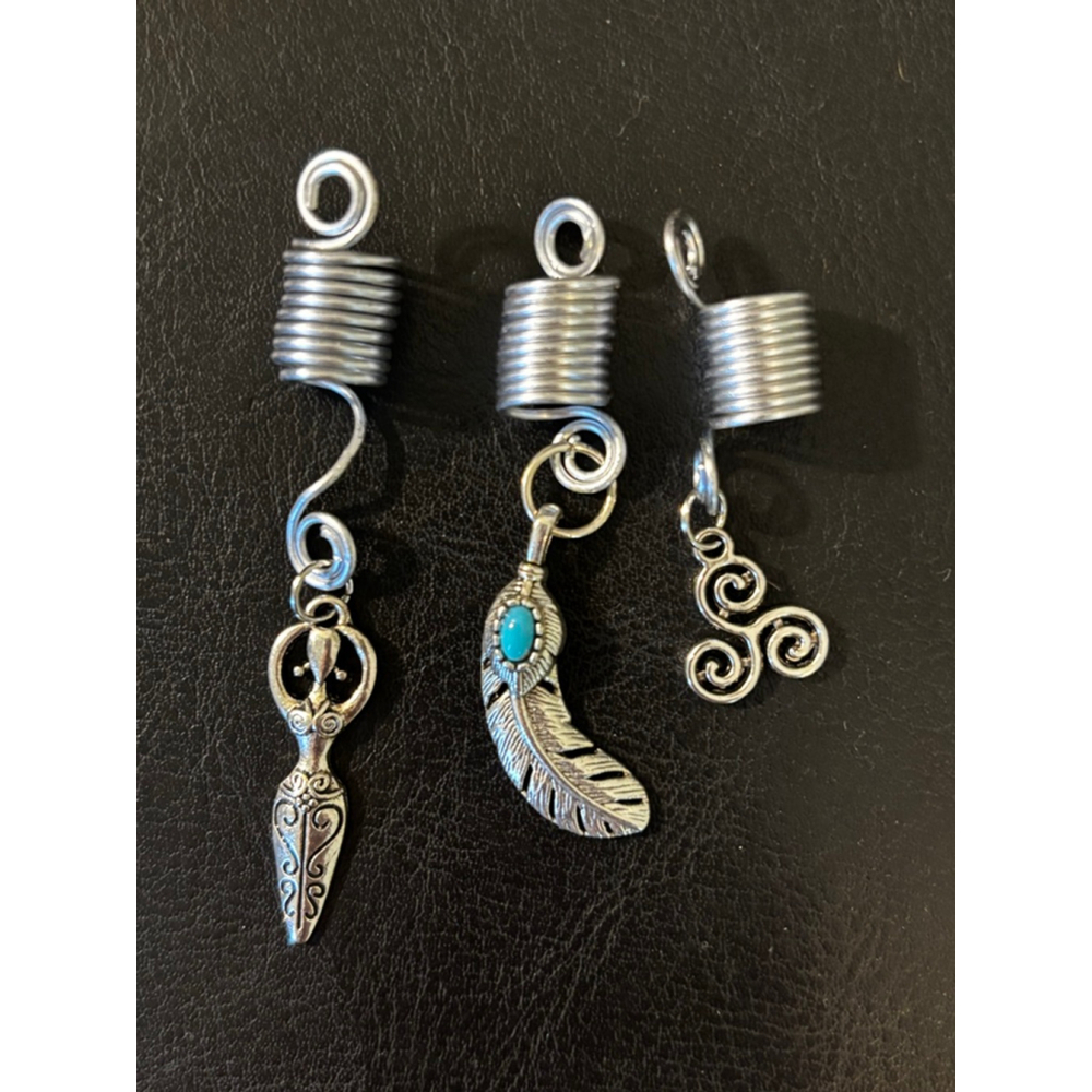 Aura’s Oddities Handcrafted Artisan Silvertone Dreadlock Cuff Bead